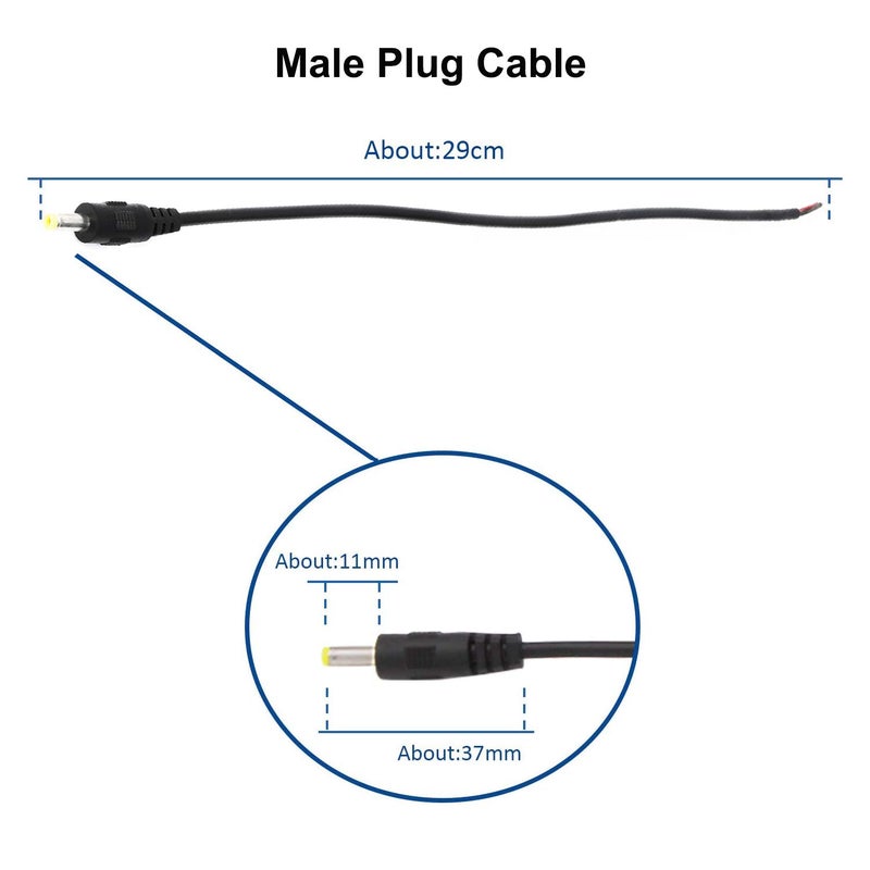COOLM DC 4.0mm x 1.7mm Male Power Pigtail Cable Male Connectors DC 4.0 x 1.7mm Power Plug Connector Cable 10pcs - Image 3